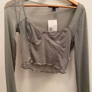 Brand new with tags. Sheer forever 21 sage green shirt